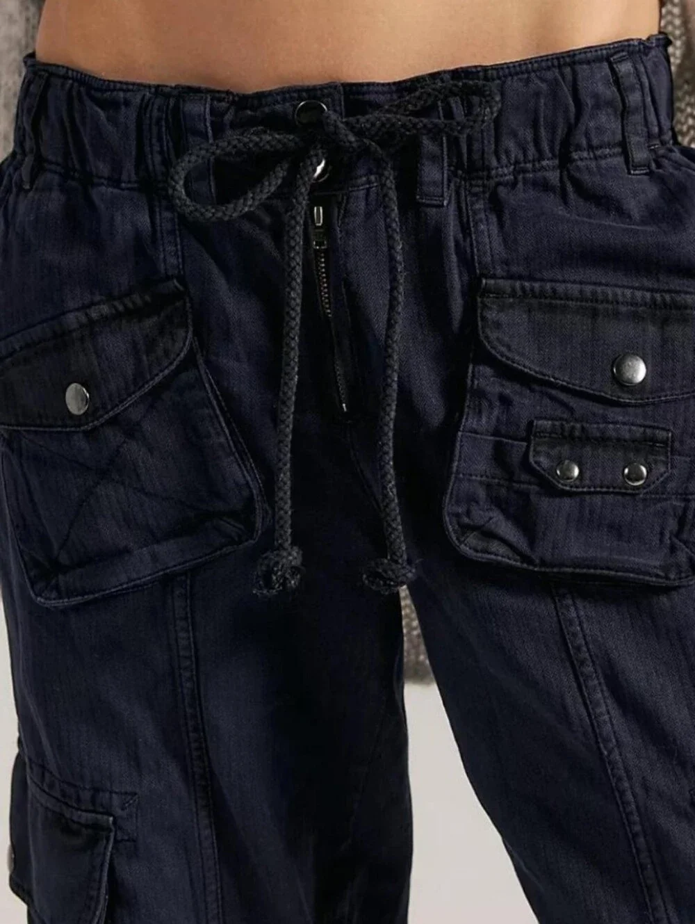 Free People Tahiti Cargo Pants Small Low-rise Slouchy Straight Utility